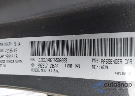 2015 Chrysler 200 Limited from USA, damaged, VIN 1C3CCCAB7FN590669